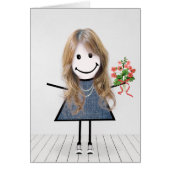 誕生日スティック少女と花束 (正面)