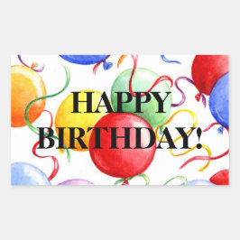 誕生日ステッカーハッピーバースデーバルーン 長方形シール