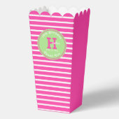 誕生日ストライプピンク⎮ホワイトグリーンお願いボックス フェイバーボックス (正面)