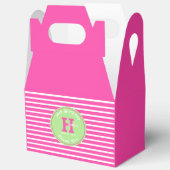 誕生日ストライプピンク⎮ホワイトグリーンお願いボックス フェイバーボックス (見開き)