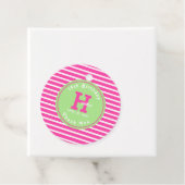 誕生日ストライプピンク⎮ホワイトグリーンメッセージカード フェイバータグ (インサイチュ)