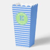 誕生日ストライプブルー⎮ホワイトグリーンビーフボックス フェイバーボックス (正面)