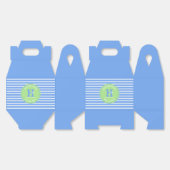 誕生日ストライプブルー⎮ホワイトグリーンビーフボックス フェイバーボックス (見開き)