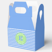 誕生日ストライプブルー⎮ホワイトグリーンビーフボックス フェイバーボックス (見開き)