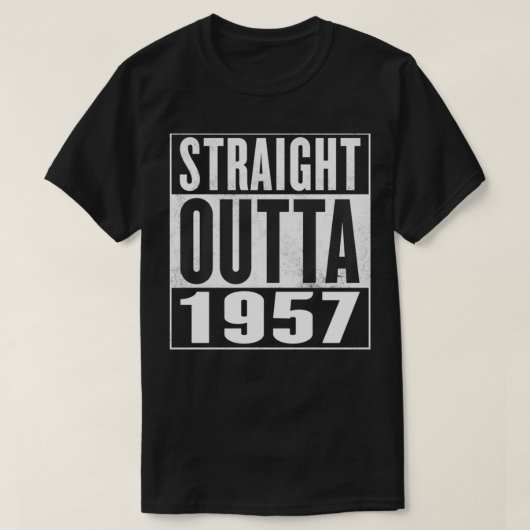 誕生日ストレートアウトタ1957プルオーバー Tシャツ (デザイン正面)