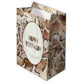 誕生日スネークスキンプリント媒体抱き枕 ミディアムペーパーバッグ (正面アングル)