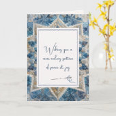 誕生日スノーフレーク万華鏡のように千変万化するパターンキルトパターン カード (黄色い花)