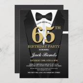 誕生日スパイスーツブラックタイany年齢招待状 招待状 (正面/裏面)