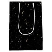 誕生日スパーカーと紙吹雪とワイン ミディアムペーパーバッグ (裏面)