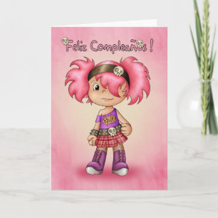 誕生日スペインのカード – かわいいロックシック – Feliz Co カード
