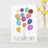 誕生日スペインのバルーンカード カード (黄色い花)