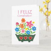 誕生日スペインのフラワーカード カード (黄色い花)