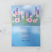 誕生日スペシャルレディーデリケートフラワーガーデンブルー カード (内部)