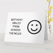 **誕生日スマイルがマイルス**カードを横切る カード (黄色い花)