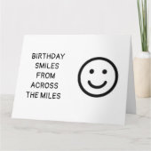 **誕生日スマイルがマイルス**カードを横切る カード (正面)