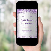 誕生日スミレ紫の輝き 招待状