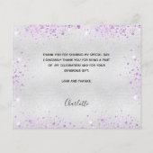 誕生日スミレ銀写真サンキューカード (裏面)