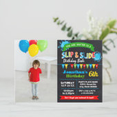 誕生日スリップまたは滑ることのバースデーバースのスライド·バースデー·ボードの写真 招待状 (スタンド正面)