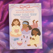 誕生日スリーポバーパジャマパーティーfor Girls 招待状
