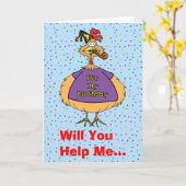 誕生日スーツのチキンカード カード (黄色い花)