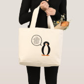 誕生日スーツのペンギンさんカスタマイズ可能 ラージトートバッグ (正面(商品))