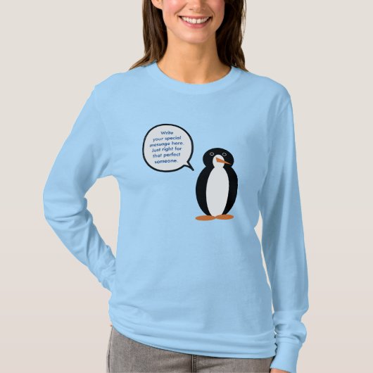 誕生日スーツのペンギンさんカスタマイズ可能 Tシャツ (正面)