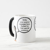 誕生日スーツ話すペンギンパーソナライズされた モーフィングマグカップ (正面左)