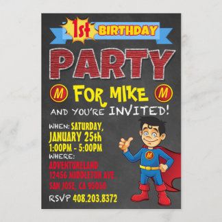 誕生日スーパーヒーロー招待状。子供の誕生日パーティー 招待状