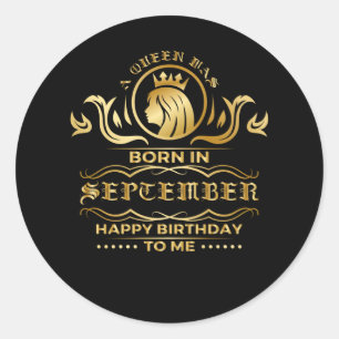 誕生日セプテンバークイーンルーラーギフト ラウンドシール