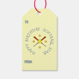 誕生日ソフトボカスタムール文字クリームブルー ギフトタグ