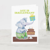 誕生日ゾウの年齢は前触れ カード (正面)