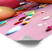 誕生日ゾウ(ケーキと風船) ポスター (角)