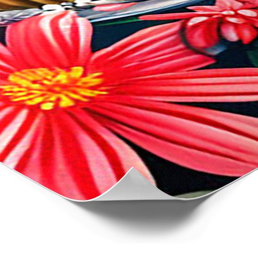 誕生日ゾウ(ケーキと風船) ポスター (角)