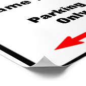 誕生日ゾーン駐車標識のパーソナライズ ポスター (角)