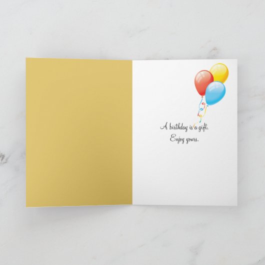 誕生日タイガーのひまわり持ち カード (内部)