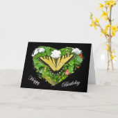 誕生日タイガーアゲハチョウバタフライアイテム カード (黄色い花)