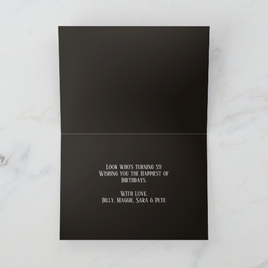 誕生日タイポグラフィおもしろいの完成度 カード (内部)