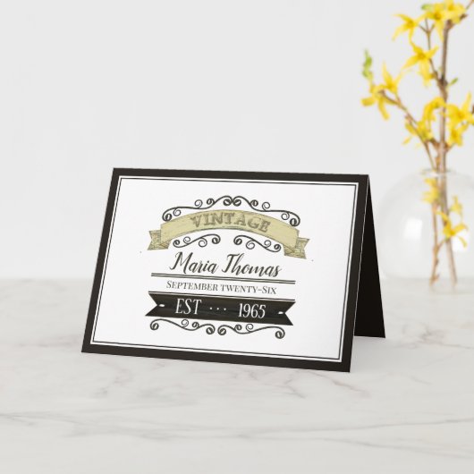 誕生日タイポグラフィおもしろいの完成度 カード (黄色い花)