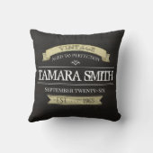 誕生日タイポグラフィおもしろいの完成度 クッション (裏面)