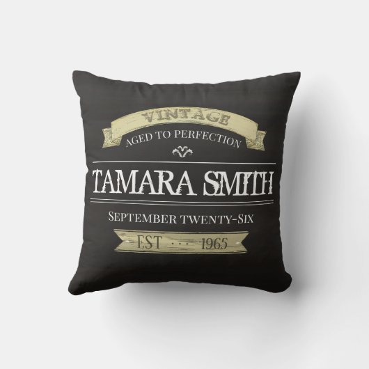 誕生日タイポグラフィおもしろいの完成度 クッション (裏面)