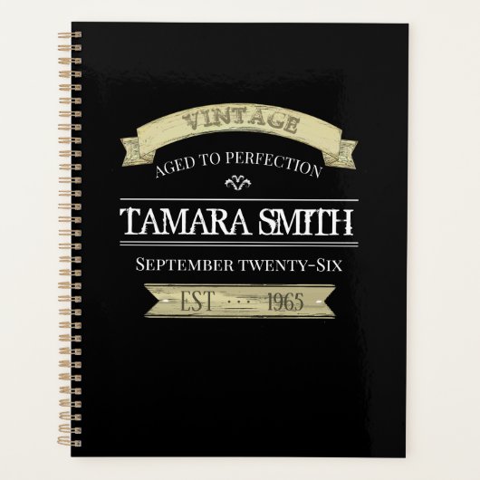 誕生日タイポグラフィおもしろいの完成度 プランナー手帳 (正面)