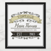 誕生日タイポグラフィおもしろいの完成度 ワインラベル (シングルラベル)