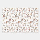 誕生日タイポグラフィニュートラル任意の年齢追加の子供の名前 ラッピングペーパーシート (正面3)