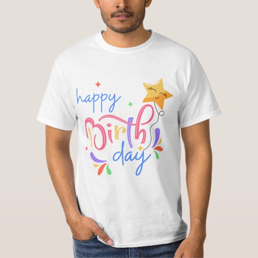 誕生日タイポグラフィー名言 Tシャツ (正面)