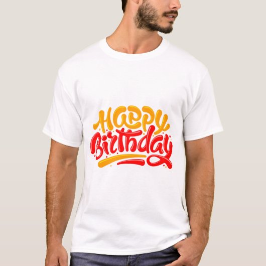 誕生日タイポグラフィー名言 Tシャツ (正面)