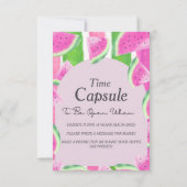 誕生日タイムカプセルピンクスイカ標識 招待状 (裏面)