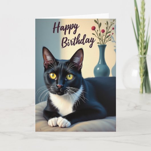 誕生日タキシード猫カード カード (正面)