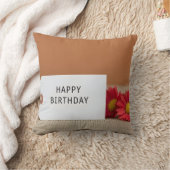 誕生日タグ フラワー デコレーション クッション (ブランケット)