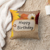 誕生日タグ 花の装飾 クッション (ブランケット)