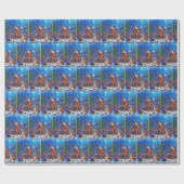 誕生日タコとビールマグカップ ラッピングペーパー (フラット)